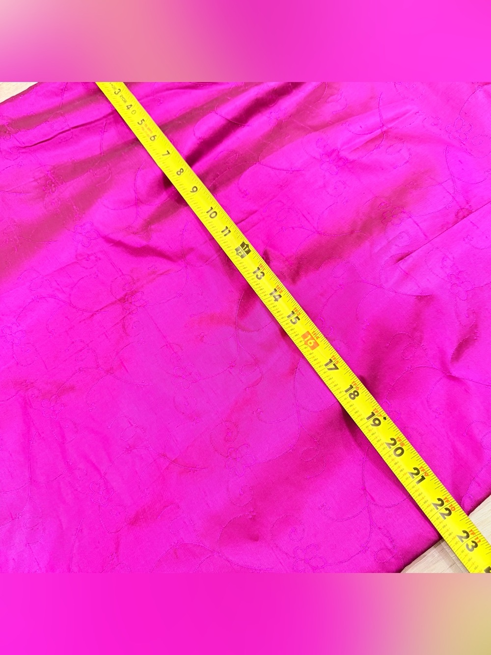 Fuchsia Silk Embroidered Dress Floral Cocktail Wedding Guest Dress Size 18 - Picture 8 of 10